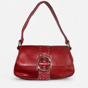 Elegant Red Leather Shoulder Bag